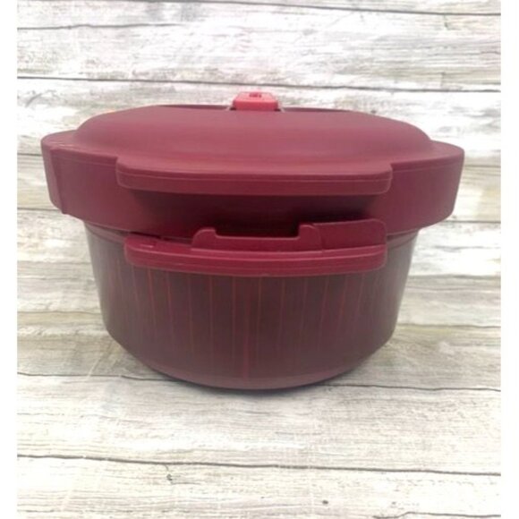 Tupperware 7643A-1 3L Microwave Pressure Cooker Red Durable Plastic Steamer - Picture 4 of 13